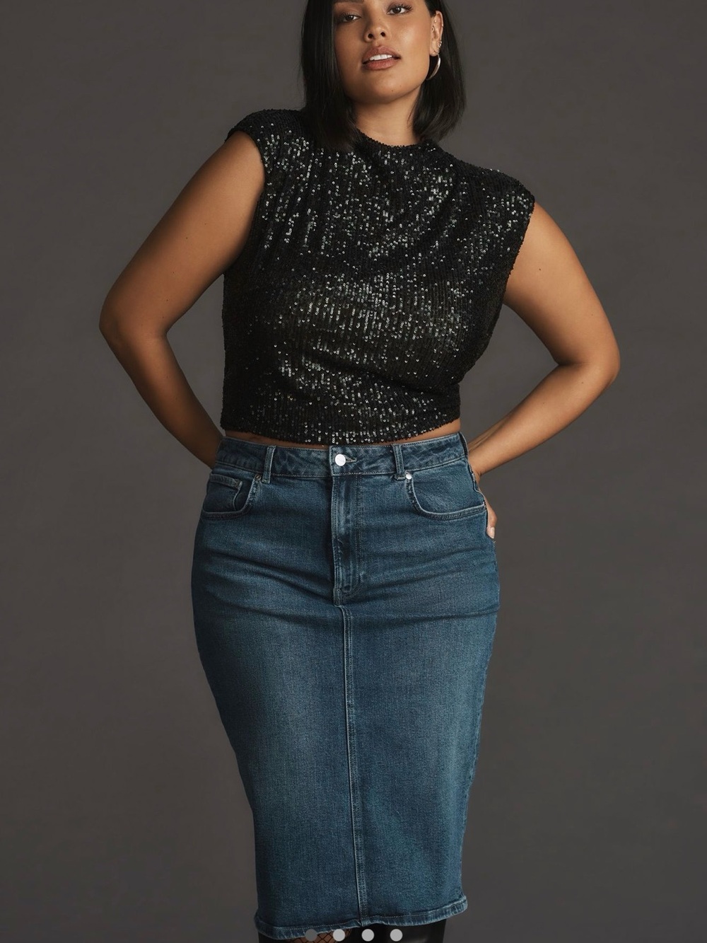 Anthropologie Dark Wash Denim Skirt. 24w. NWT